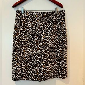 JCrew Cheetah Pencil Skirt. Size 8.